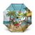 Jamaica Christmas Umbrella with Rasta Santa Snowman Hammock Angel Palm Trees and Tropical Beach Design - Wonder Print Shop