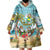 Jamaica Christmas Wearable Blanket Hoodie with Rasta Santa Snowman Hammock Angel Palm Trees and Tropical Beach Design - Wonder Print Shop