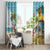 Jamaica Christmas Window Curtain with Rasta Santa Snowman Hammock Angel Palm Trees and Tropical Beach Design - Wonder Print Shop
