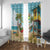 Jamaica Christmas Window Curtain with Rasta Santa Snowman Hammock Angel Palm Trees and Tropical Beach Design - Wonder Print Shop