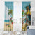 Jamaica Christmas Window Curtain with Rasta Santa Snowman Hammock Angel Palm Trees and Tropical Beach Design - Wonder Print Shop