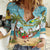 Jamaica Christmas Women Casual Shirt with Rasta Santa Snowman Hammock Angel Palm Trees and Tropical Beach Design - Wonder Print Shop