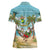 Jamaica Christmas Women Polo Shirt with Rasta Santa Snowman Hammock Angel Palm Trees and Tropical Beach Design - Wonder Print Shop