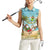 Jamaica Christmas Women Sleeveless Polo Shirt with Rasta Santa Snowman Hammock Angel Palm Trees and Tropical Beach Design - Wonder Print Shop