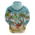 Jamaica Christmas Zip Hoodie with Rasta Santa Snowman Hammock Angel Palm Trees and Tropical Beach Design - Wonder Print Shop