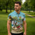 Jamaica Christmas Zipper Polo Shirt with Rasta Santa Snowman Hammock Angel Palm Trees and Tropical Beach Design - Wonder Print Shop