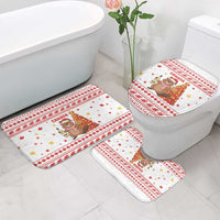 Canada Christmas Bathroom Set with Beaver Maple Tree Ice Wine Pie and Red White Knit Pattern Design - Wonder Print Shop