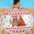 Canada Christmas Beach Blanket with Beaver Maple Tree Ice Wine Pie and Red White Knit Pattern Design - Wonder Print Shop
