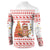 Canada Christmas Button Sweatshirt with Beaver Maple Tree Ice Wine Pie and Red White Knit Pattern Design - Wonder Print Shop