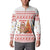 Canada Christmas Button Sweatshirt with Beaver Maple Tree Ice Wine Pie and Red White Knit Pattern Design - Wonder Print Shop