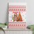 Canada Christmas Canvas Wall Art with Beaver Maple Tree Ice Wine Pie and Red White Knit Pattern Design - Wonder Print Shop
