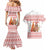 Canada Christmas Couples Matching Mermaid Dress and Hawaiian Shirt with Beaver Maple Tree Ice Wine Pie and Red White Knit Pattern Design - Wonder Print Shop