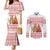 Canada Christmas Couples Matching Mermaid Dress and Long Sleeve Button Shirt with Beaver Maple Tree Ice Wine Pie and Red White Knit Pattern Design - Wonder Print Shop