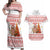 Canada Christmas Couples Matching Off Shoulder Maxi Dress and Hawaiian Shirt with Beaver Maple Tree Ice Wine Pie and Red White Knit Pattern Design - Wonder Print Shop
