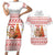 Canada Christmas Couples Matching Short Sleeve Bodycon Dress and Hawaiian Shirt with Beaver Maple Tree Ice Wine Pie and Red White Knit Pattern Design - Wonder Print Shop