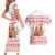 Canada Christmas Couples Matching Short Sleeve Bodycon Dress and Hawaiian Shirt with Beaver Maple Tree Ice Wine Pie and Red White Knit Pattern Design - Wonder Print Shop