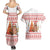 Canada Christmas Couples Matching Summer Maxi Dress and Hawaiian Shirt with Beaver Maple Tree Ice Wine Pie and Red White Knit Pattern Design - Wonder Print Shop