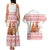 Canada Christmas Couples Matching Tank Maxi Dress and Hawaiian Shirt with Beaver Maple Tree Ice Wine Pie and Red White Knit Pattern Design - Wonder Print Shop