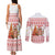 Canada Christmas Couples Matching Tank Maxi Dress and Long Sleeve Button Shirt with Beaver Maple Tree Ice Wine Pie and Red White Knit Pattern Design - Wonder Print Shop