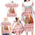 Canada Christmas Family Matching Long Sleeve Bodycon Dress and Hawaiian Shirt with Beaver Maple Tree Ice Wine Pie and Red White Knit Pattern Design - Wonder Print Shop