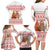 Canada Christmas Family Matching Long Sleeve Bodycon Dress and Hawaiian Shirt with Beaver Maple Tree Ice Wine Pie and Red White Knit Pattern Design - Wonder Print Shop