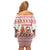Canada Christmas Family Matching Off Shoulder Short Dress and Hawaiian Shirt with Beaver Maple Tree Ice Wine Pie and Red White Knit Pattern Design - Wonder Print Shop