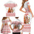 Canada Christmas Family Matching Short Sleeve Bodycon Dress and Hawaiian Shirt with Beaver Maple Tree Ice Wine Pie and Red White Knit Pattern Design - Wonder Print Shop