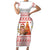 Canada Christmas Family Matching Short Sleeve Bodycon Dress and Hawaiian Shirt with Beaver Maple Tree Ice Wine Pie and Red White Knit Pattern Design - Wonder Print Shop