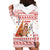 Canada Christmas Hoodie Dress with Beaver Maple Tree Ice Wine Pie and Red White Knit Pattern Design - Wonder Print Shop