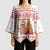 Canada Christmas Kimono Sleeve Blouse with Beaver Maple Tree Ice Wine Pie and Red White Knit Pattern Design - Wonder Print Shop