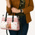 Canada Christmas Leather Bag with Beaver Maple Tree Ice Wine Pie and Red White Knit Pattern Design - Wonder Print Shop