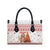 Canada Christmas Leather Bag with Beaver Maple Tree Ice Wine Pie and Red White Knit Pattern Design - Wonder Print Shop