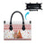 Canada Christmas Leather Bag with Beaver Maple Tree Ice Wine Pie and Red White Knit Pattern Design - Wonder Print Shop