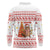 Canada Christmas Long Sleeve Polo Shirt with Beaver Maple Tree Ice Wine Pie and Red White Knit Pattern Design - Wonder Print Shop