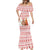 Canada Christmas Mermaid Dress with Beaver Maple Tree Ice Wine Pie and Red White Knit Pattern Design - Wonder Print Shop