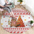 Canada Christmas Round Carpet with Beaver Maple Tree Ice Wine Pie and Red White Knit Pattern Design - Wonder Print Shop