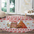 Canada Christmas Round Carpet with Beaver Maple Tree Ice Wine Pie and Red White Knit Pattern Design - Wonder Print Shop