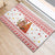 Canada Christmas Rubber Doormat with Beaver Maple Tree Ice Wine Pie and Red White Knit Pattern Design - Wonder Print Shop