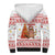 Canada Christmas Sherpa Hoodie with Beaver Maple Tree Ice Wine Pie and Red White Knit Pattern Design - Wonder Print Shop