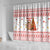 Canada Christmas Shower Curtain with Beaver Maple Tree Ice Wine Pie and Red White Knit Pattern Design - Wonder Print Shop