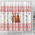 Canada Christmas Shower Curtain with Beaver Maple Tree Ice Wine Pie and Red White Knit Pattern Design - Wonder Print Shop