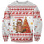 Canada Christmas Sweatshirt with Beaver Maple Tree Ice Wine Pie and Red White Knit Pattern Design - Wonder Print Shop