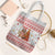 Canada Christmas Tote Bag with Beaver Maple Tree Ice Wine Pie and Red White Knit Pattern Design - Wonder Print Shop