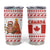 Canada Christmas Tumbler Cup with Beaver Maple Tree Ice Wine Pie and Red White Knit Pattern Design - Wonder Print Shop