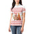 Canada Christmas Women Polo Shirt with Beaver Maple Tree Ice Wine Pie and Red White Knit Pattern Design - Wonder Print Shop