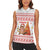 Canada Christmas Women Sleeveless Polo Shirt with Beaver Maple Tree Ice Wine Pie and Red White Knit Pattern Design - Wonder Print Shop