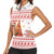 Canada Christmas Women Sleeveless Polo Shirt with Beaver Maple Tree Ice Wine Pie and Red White Knit Pattern Design - Wonder Print Shop