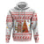 Canada Christmas Zip Hoodie with Beaver Maple Tree Ice Wine Pie and Red White Knit Pattern Design - Wonder Print Shop