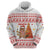 Canada Christmas Zip Hoodie with Beaver Maple Tree Ice Wine Pie and Red White Knit Pattern Design - Wonder Print Shop