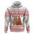 Canada Christmas Zip Hoodie with Beaver Maple Tree Ice Wine Pie and Red White Knit Pattern Design - Wonder Print Shop